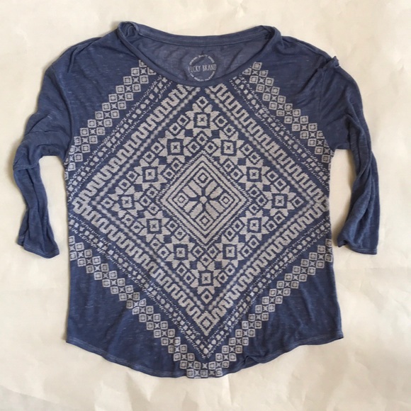 Lucky Brand Tops - Lucky Brand Sheer 3/4 Sleeve Top